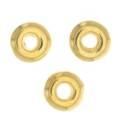 Cuentas arandelas 5 mm - Dorado con oro fino x5