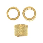 Cuentas tubos bonitos estampados 5x4 mm - Dorado con oro fino x5