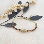 Cuentas tubos bonitos estampados 5x4 mm - Dorado con oro fino x5