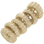 Cuentas arandelas a rayas 7 mm - Dorado con oro fino x6