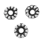 Cuentas arandelas 5 mm - Plateado envejecido x5