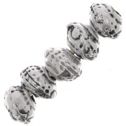 Cuentas arandelas irregulares 5 mm - Plateado envejecido x5