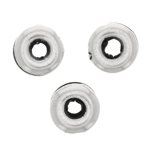Cuentas arandelas 5 mm - Plateado envejecido x5