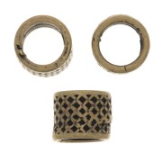 Cuentas tubos bonitos estampados 5x4 mm - Bronce x5