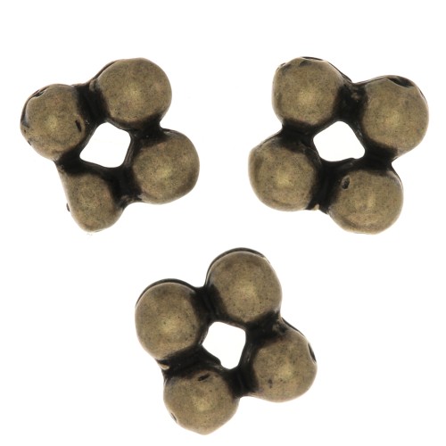 Cuentas arandelas forme flor 7 mm - Bronce x6