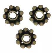 Cuentas arandelas forma flor 10 mm - Bronce x6