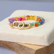 Cuentas arandalas flor 6x3 mm - Dorado con oro fino x10