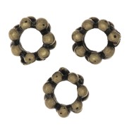 Cuentas arandelas flor 6x3 mm - Bronce x10