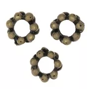 Cuentas arandelas flor 6x3 mm - Bronce x10