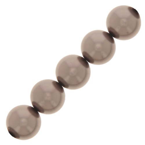 Cuentas nacaradas Preciosa Round Pearl Maxima - 10 mm Pearl Effect Dark Grey x5
