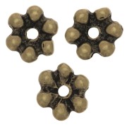 Cuentas arandelas flor 6 pétalos - 10 mm - Bronce x6