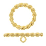 Cierre T trenzado para pulsera o collar de 27 mm - Chapado en oro x1