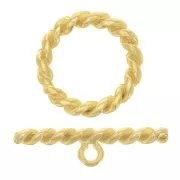 Cierre T trenzado para pulsera o collar de 27 mm - Chapado en oro x1