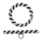 Cierre T trenzado para pulsera o collar de 27 mm - Plateado envejecido x1|raw }}