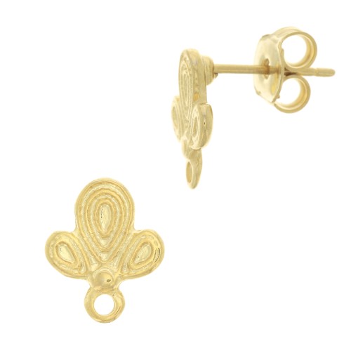 Ganchos pendientes cactus 12x10 mm con anilla cerrada - Dorado con oro fino x2