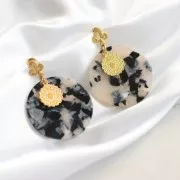 Ganchos pendientes cactus 12x10 mm con anilla cerrada - Dorado con oro fino x2