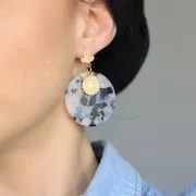 Ganchos pendientes cactus 12x10 mm con anilla cerrada - Dorado con oro fino x2