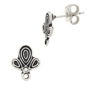 Ganchos pendientes cactus 12x10 mm con anilla cerrada - Plateado envejecido x2