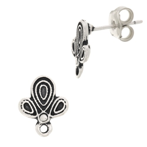 Ganchos pendientes cactus 12x10 mm con anilla cerrada - Plateado envejecido x2