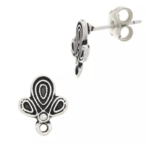 Ganchos pendientes cactus 12x10 mm con anilla cerrada - Plateado envejecido x2