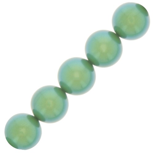 Cuentas nacaradas Preciosa Round Pearl Maxima - 8 mm Pearlescent Green x10