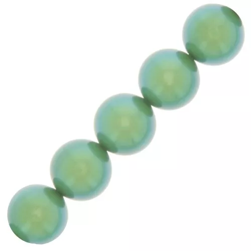 Cuentas nacaradas Preciosa Round Pearl Maxima - 8 mm Pearlescent Green x10