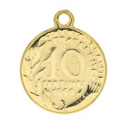 Colgante moneda 10 céntimos 22x18 mm - Dorao con oro fino x1|raw }}