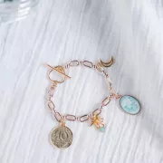 Colgante moneda 10 céntimos 22x18 mm - Dorao con oro fino x1