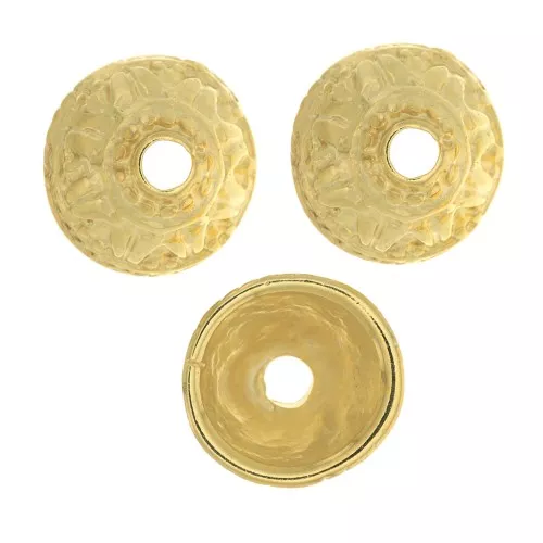 Casquillas bonitos estampados 11 mm - Dorado con oro fino x6