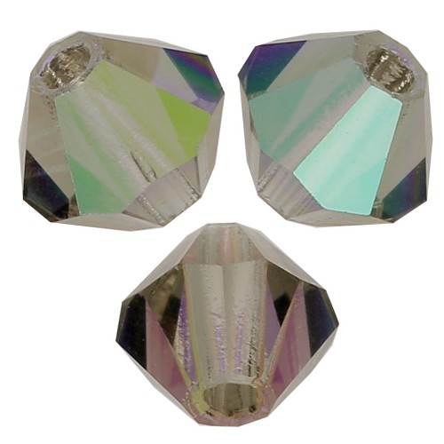 Tupis de Cristales de Preciosa 3 mm - MC Bead Rondell - Black Diamond AB x30