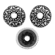 Casquillas bonitos estampados 11 mm - Plateado envejecido x6