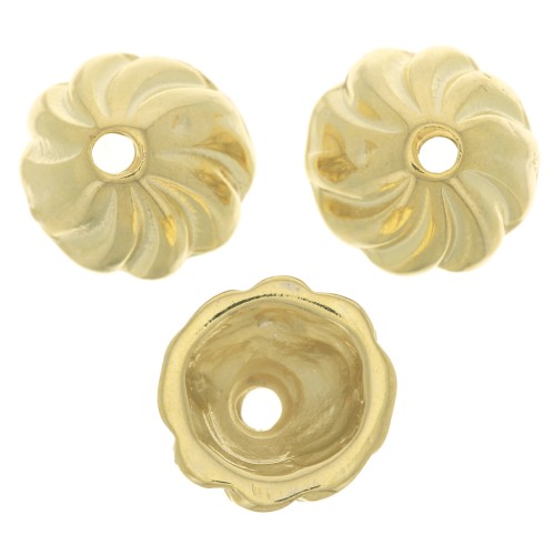 Casquillas a rayas 11 mm - Dorado con oro fino x6