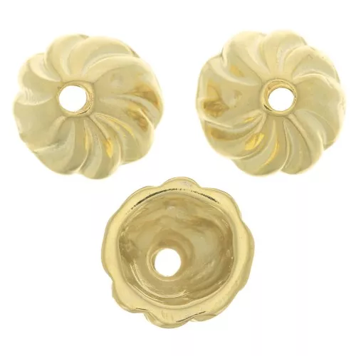 Casquillas a rayas 11 mm - Dorado con oro fino x6