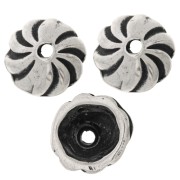 Casquillas a rayas 11 mm - Plateado envejecido x6