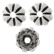 Casquillas a rayas 9 mm - Plateado envejecido x6