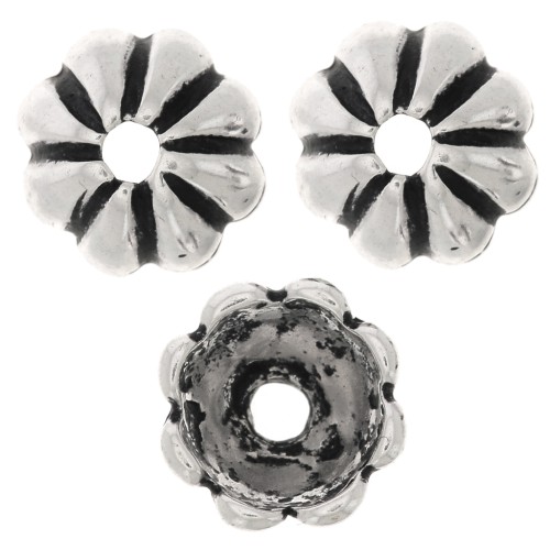 Casquillas a rayas 9 mm - Plateado envejecido x6