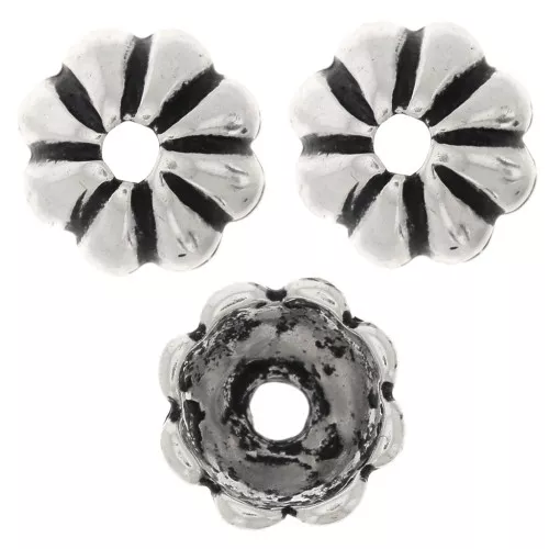 Casquillas a rayas 9 mm - Plateado envejecido x6