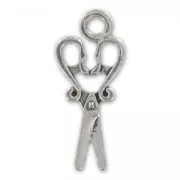 Dije tijeras 29 mm plateado antiguo x1