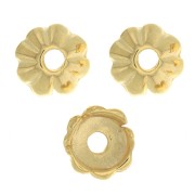 Casquillas a rayas 6 mm - Dorado con oro fino x6