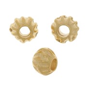 Cuentas redondas aplanadas a rayas 5x4 mm - Dorado con oro fino x10|raw }}