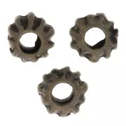 Cuentas redondas aplanadas a rayas 5x4 mm - Bronce x10