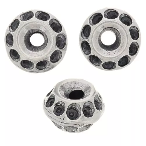 Cuentas arandelas 8x5 mm - Plateado envejecidox5