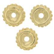 Cuentas arandelas con bolas 9 mm - Dorado con oro fino x6