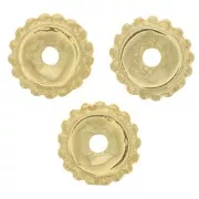 Cuentas arandelas con bolas 9 mm - Dorado con oro fino x6