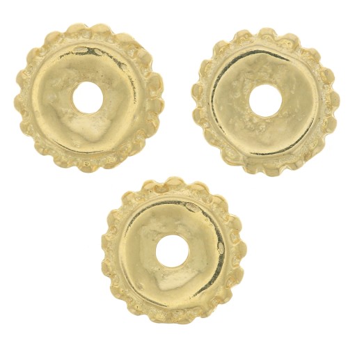 Cuentas arandelas con bolas 9 mm - Dorado con oro fino x6