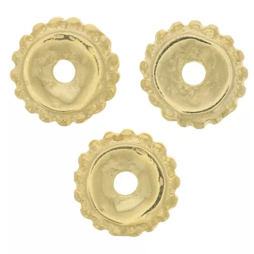 Cuentas arandelas con bolas 9 mm - Dorado con oro fino x6