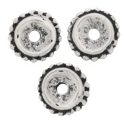 Cuentas arandelas con bolas 9 mm - Plateado envejecidox6