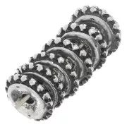 Cuentas arandelas con bolas 9 mm - Plateado envejecidox6