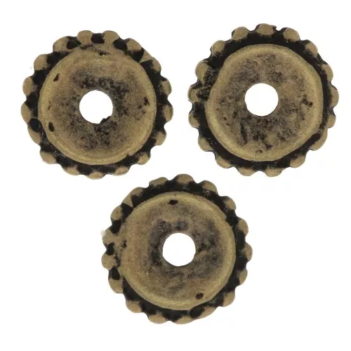 Cuentas arandelas con bolas 9 mm - Bronce x6
