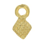 Mini dijes rombo 9x5 mm - Dorado con oro fino x6